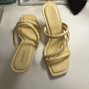 Butter yellow kitten heels